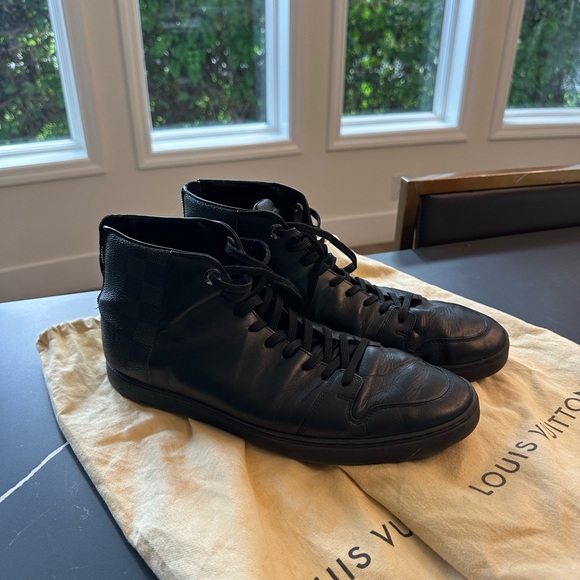 Louis Vuitton Men's Black High-Top Sneakers 9 - Picture 1 of 5